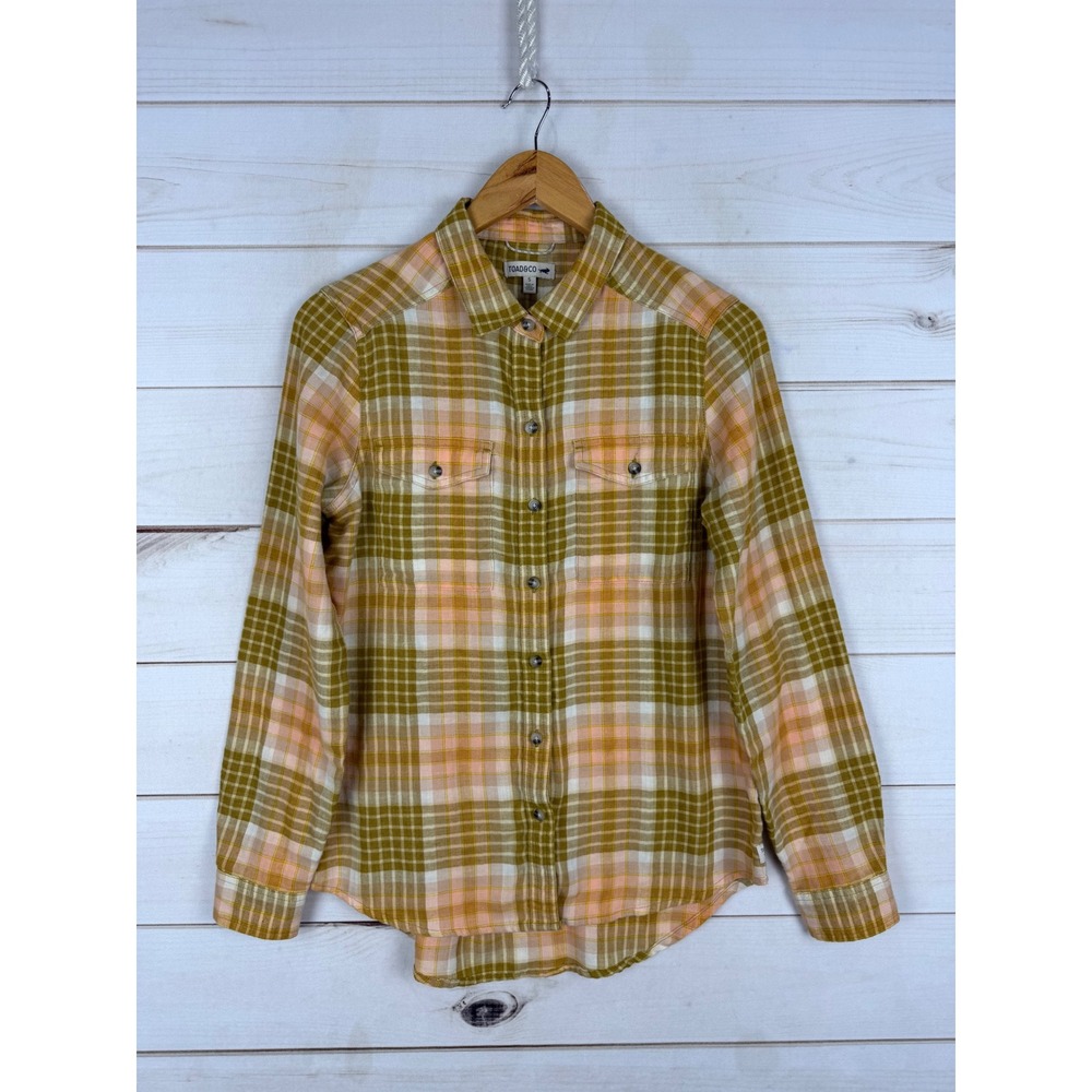 Toad&Co Button Down Shirt Womens Small Multicolor Plaid Flannel Long Sleeve - Picture 1 of 6
